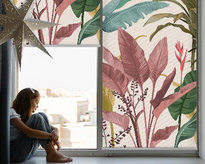 Fabric roller blind for window Colorful leaves