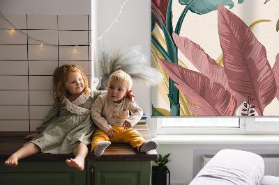Fabric roller blind for window Colorful leaves