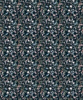 Blackout roller blind Flower vines