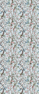 Blackout roller blind for window Flower vines on a light background