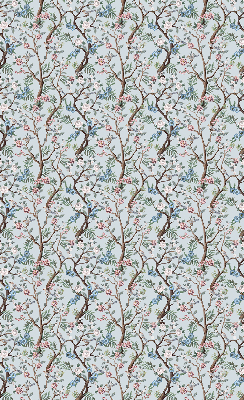 Blackout roller blind for window Flower vines on a light background