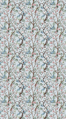 Blackout roller blind for window Flower vines on a light background