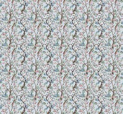 Blackout roller blind for window Flower vines on a light background