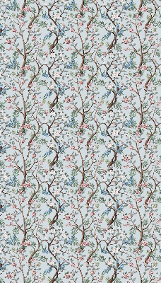 Blackout roller blind for window Flower vines on a light background