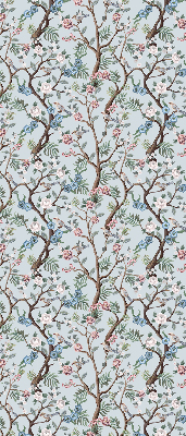 Blackout roller blind for window Flower vines on a light background