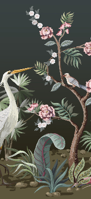 Blackout roller blind Birds by the tree