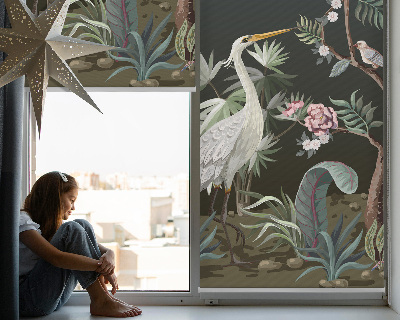 Blackout roller blind Birds by the tree