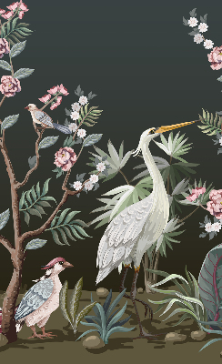 Blackout roller blind Birds by the tree