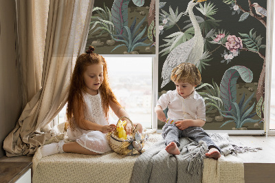 Blackout roller blind Birds by the tree