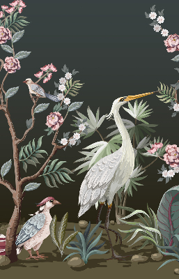 Blackout roller blind Birds by the tree
