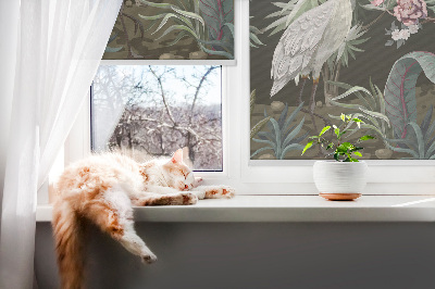 Blackout roller blind Birds by the tree