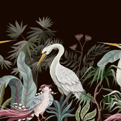 Blackout roller blind for window Birds in the leaves