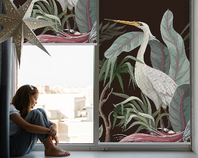 Blackout roller blind for window Birds in the leaves