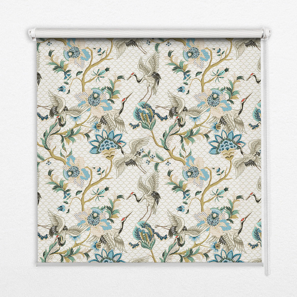 Blackout roller blind Flowers and birds