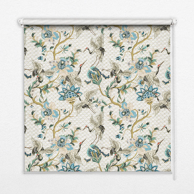 Blackout roller blind Flowers and birds