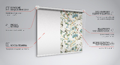 Blackout roller blind Flowers and birds
