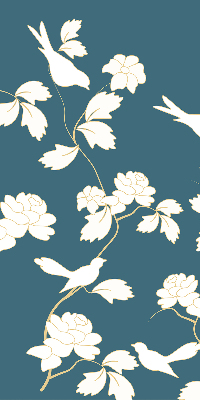 Blackout roller blind for window White birds on white flowers