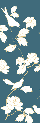 Blackout roller blind for window White birds on white flowers