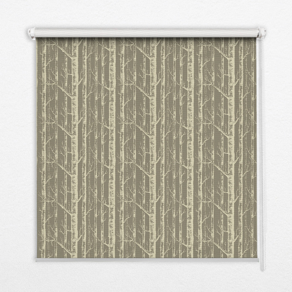 Fabric roller blind for window Tree trunks