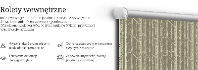 Fabric roller blind for window Tree trunks