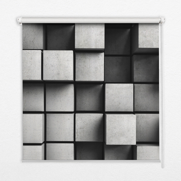 Blackout roller blind for window Stone cubes