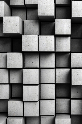 Blackout roller blind for window Stone cubes