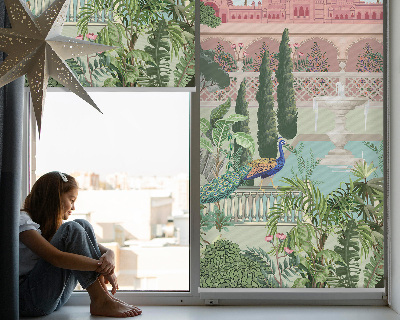 Blackout roller blind Palace with a garden