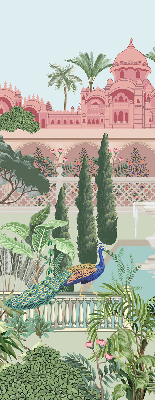Blackout roller blind Palace with a garden