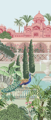 Blackout roller blind Palace with a garden