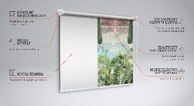 Blackout roller blind Palace with a garden