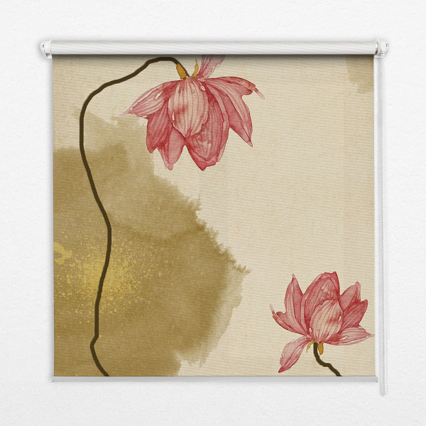 Blackout roller blind for window Flowers