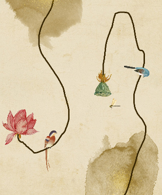 Blackout roller blind for window Flowers