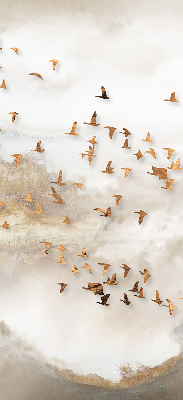 Fabric roller blind for window A flock of birds