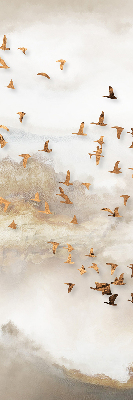 Fabric roller blind for window A flock of birds