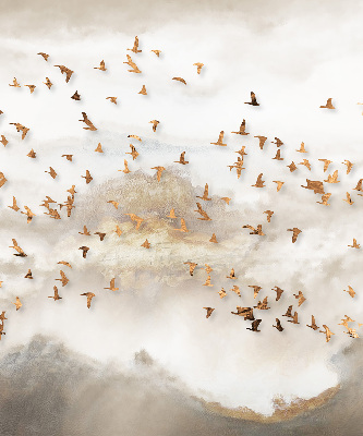 Fabric roller blind for window A flock of birds