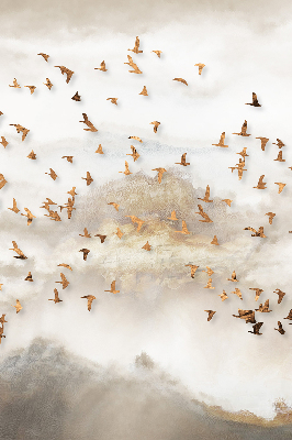 Fabric roller blind for window A flock of birds
