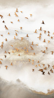 Fabric roller blind for window A flock of birds
