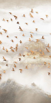 Fabric roller blind for window A flock of birds