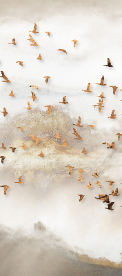 Fabric roller blind for window A flock of birds