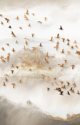 Fabric roller blind for window A flock of birds
