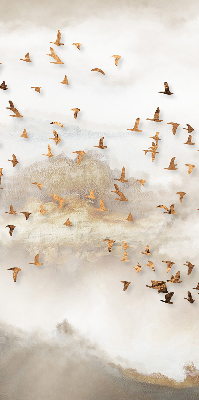 Fabric roller blind for window A flock of birds