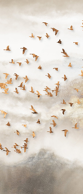 Fabric roller blind for window A flock of birds