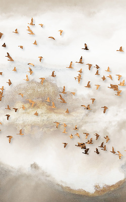 Fabric roller blind for window A flock of birds