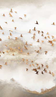 Fabric roller blind for window A flock of birds