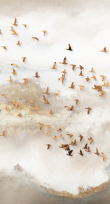 Fabric roller blind for window A flock of birds