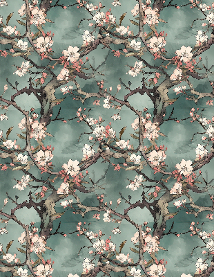 Blackout roller blind Flowers on the tree