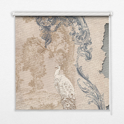 Blackout roller blind for window Vintage birds