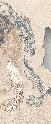 Blackout roller blind for window Vintage birds