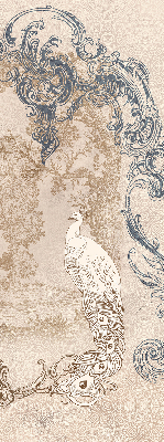 Blackout roller blind for window Vintage birds