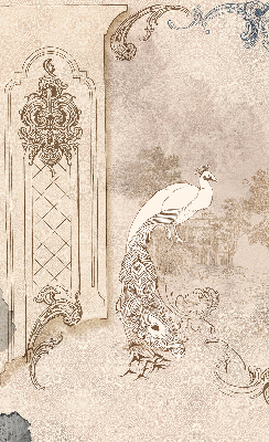 Blackout roller blind for window Vintage birds